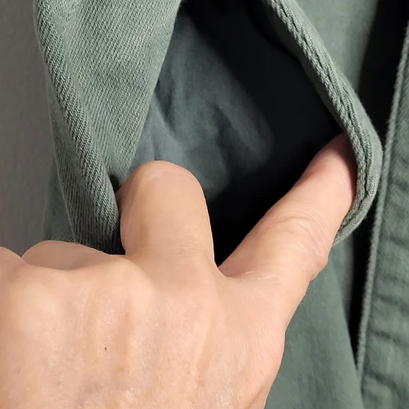 Sézane Paris Austin Cargo Green Paperbag Cut High Waisted Pant EU 44 / US 12 - Picture 9 of 16